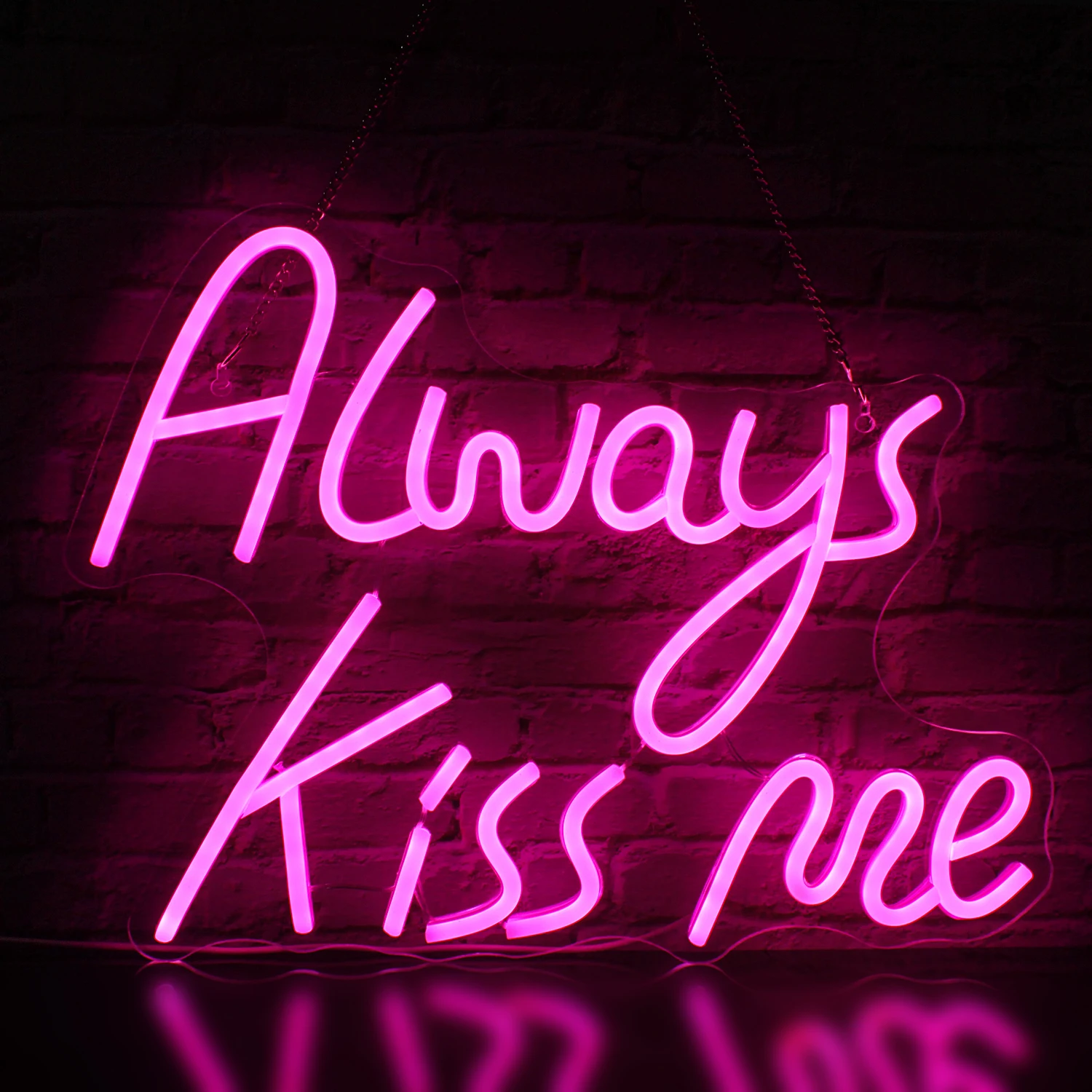 

Always Kiss Me Pink Neon Sign for Bedroom Aesthetic Wall Art for Girls Room Bar Party Decorative Neon Night Light 5V USB