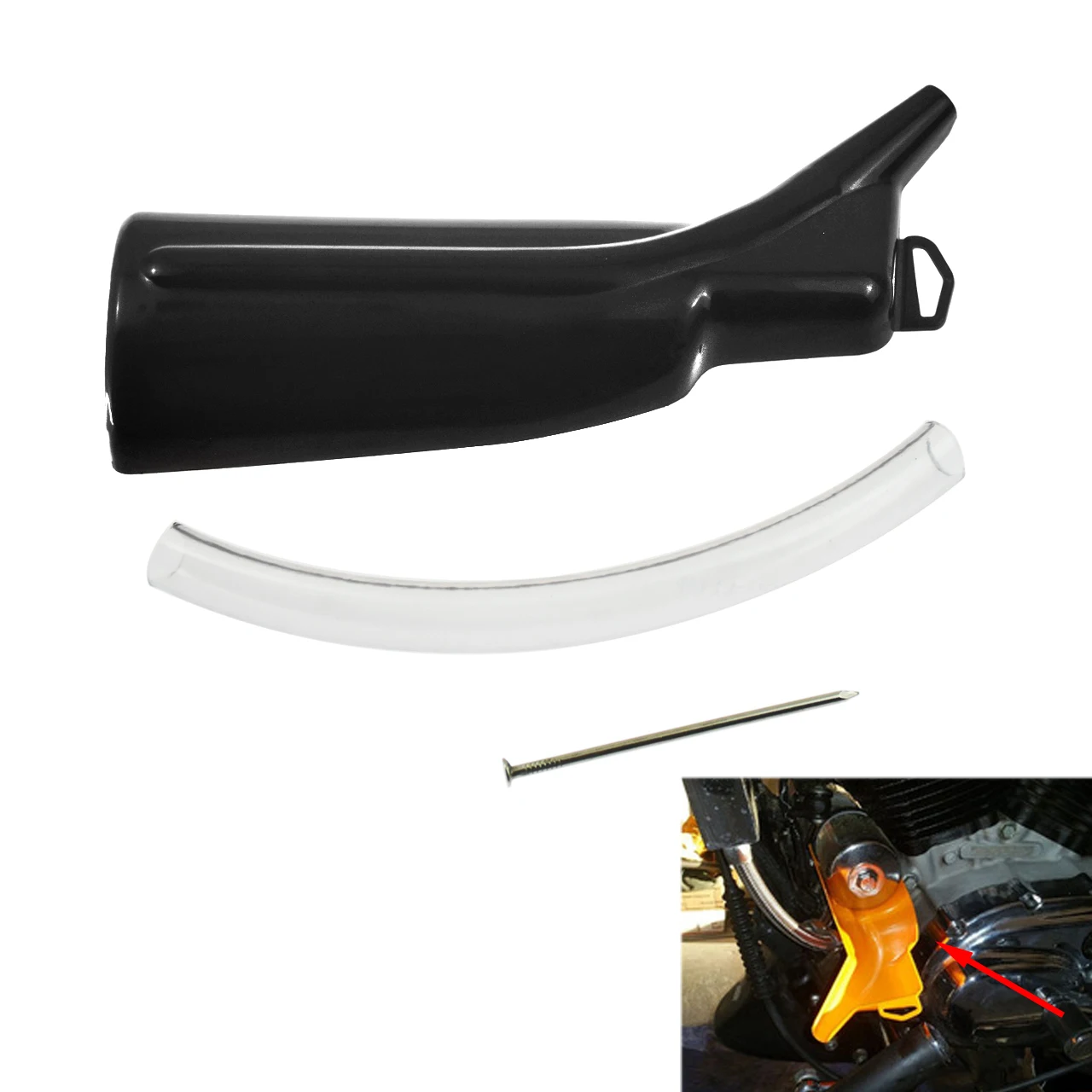 Motorcycle Black Transmission Fill Oil Catcher Drain Drip-Free Funnel Fit For Harley For Dyna For Touring
