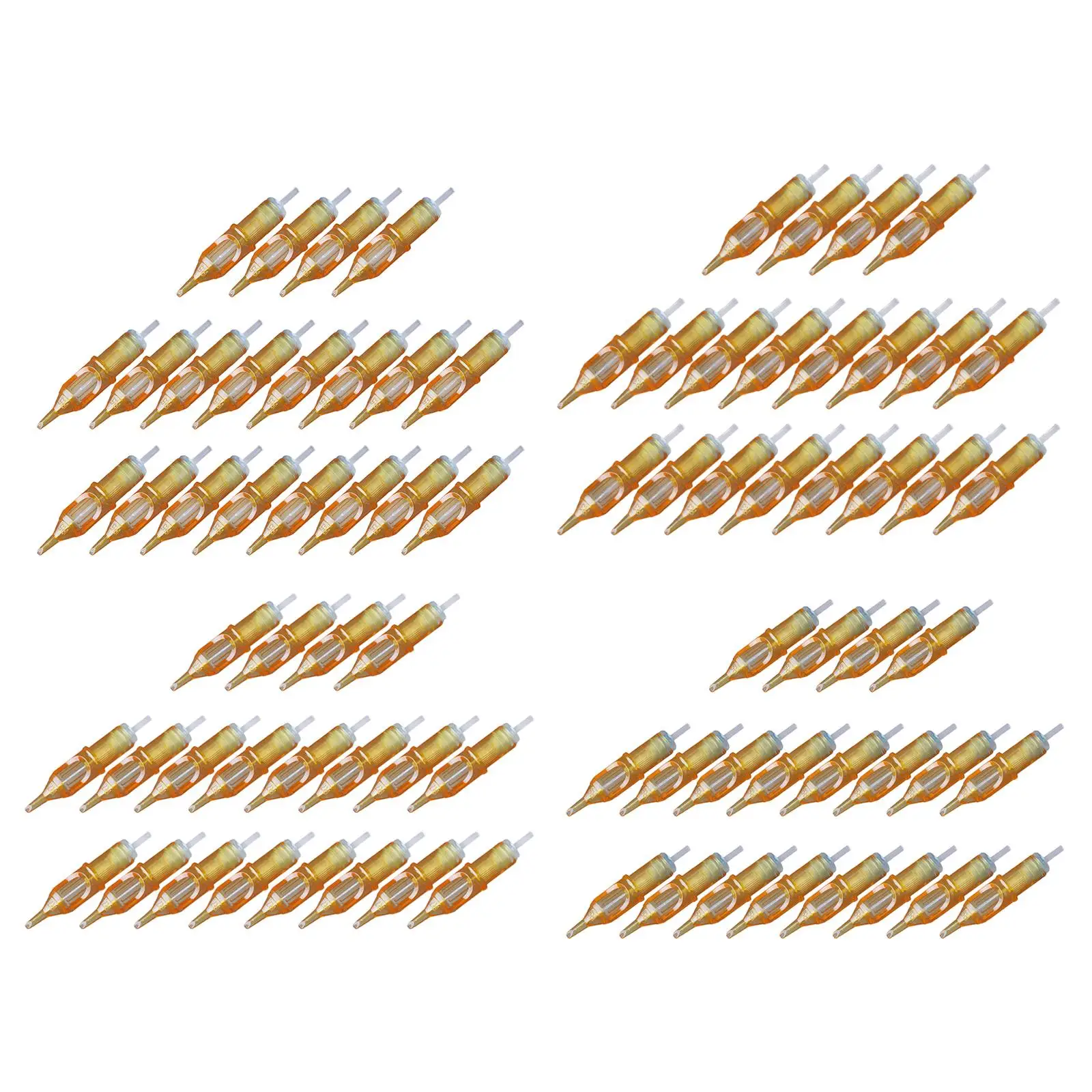 Cartuchos de agulhas permanentes amarelos padrão profissional 20 unidades/caixa