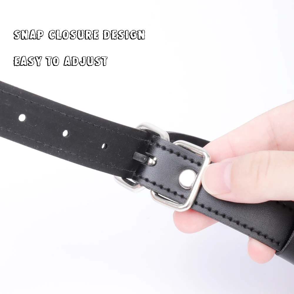 الجلود عبودية المختنق مع حلقة معدنية فضية BDSM ضبط النفس طوق قابل للتعديل قلادة الجنس لعب الكبار للنساء والأزواج #5