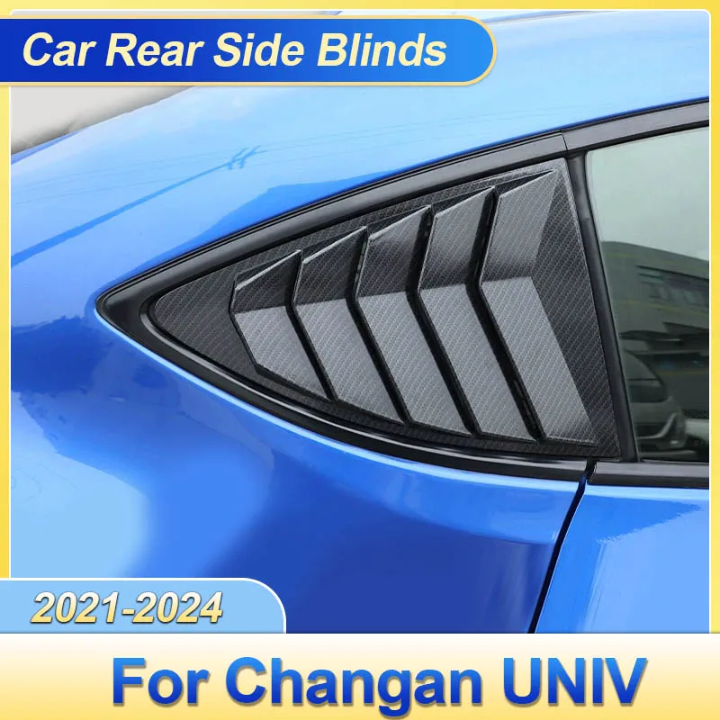 

For Changan UNIV 2021-2024 2022 Car Window Side Shutters Triangle Rear Louver Window Blinds Conversion Auto Cover Trims Stickers