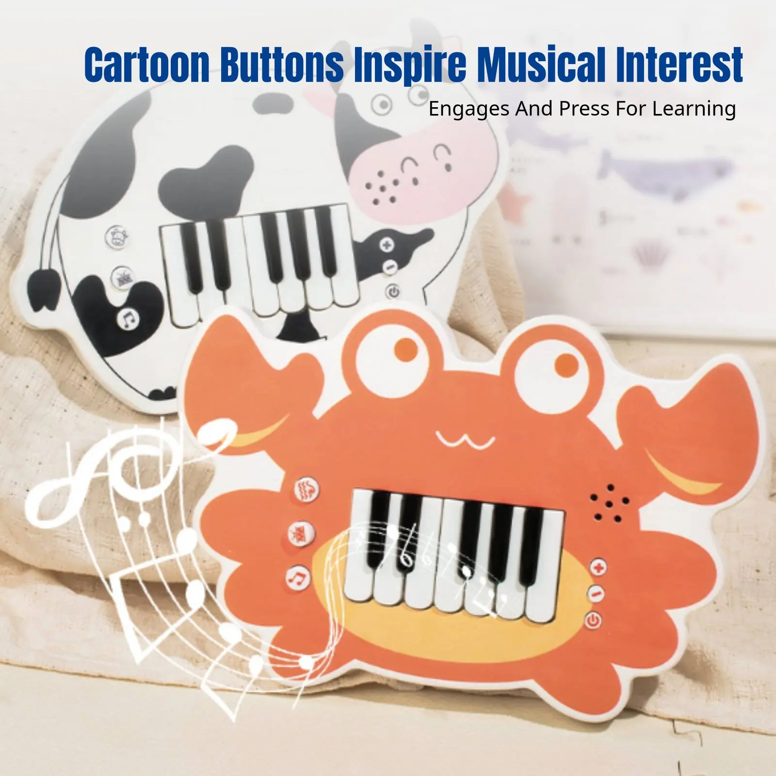 

Деревянная клавиатура с животными, многофункциональная электронная клавиатура, игрушка для раннего развития, развивающий музыкальный инструмент для детей