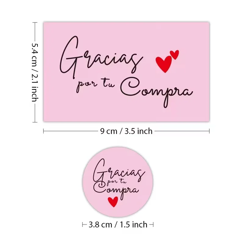 Spanish Thank You Stickers Thank You Card Merci Sticker for Business Packaging Home Made Round Sticker Set Gracias Por Tu Compra