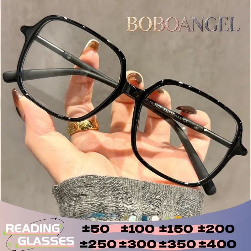 

BOBOANGEL Black Anti Blue Light Reading Glasses Prescription Glasses Optical Eyeglasses Customization Progressive Lenses Frame