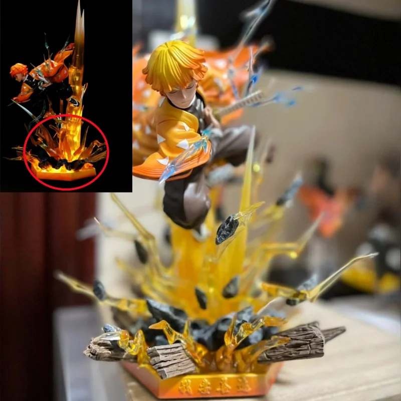 

Фигурка модели Zenitsu Agatsuma Ghosts с выдвижным лезвием-светящаяся коллекционная игрушка на тему аниме в подарок из Японии, экшн-фигурка