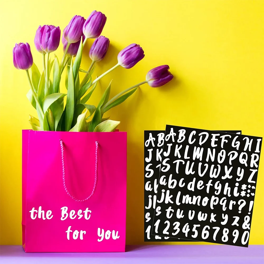 B62B-720 Pieces 10 Sheets Self-Adhesive Vinyl Sticker, Alphabet Letter Number Stickers For Mailbox, Door (1 Inch)