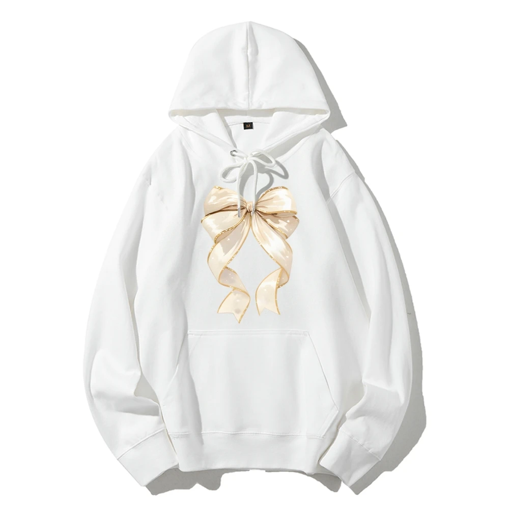 Duża kokarda, elegancka, delikatna i kobieca bluza z kapturem w stylu Y2k z grafiką, proste ubrania, miękki materiał na szykowne, codzienne stylizacje.