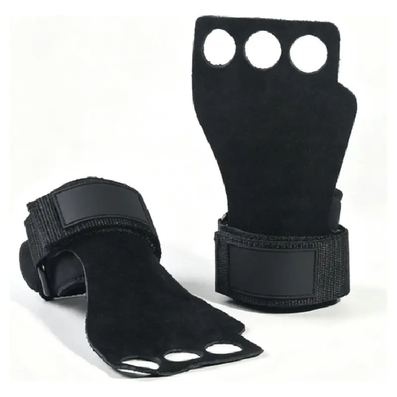 Dropship-Men's Leather Hand Grips For Training & Gymnastics - 3 Finger Full Coverage Genuine Leather Palm Grips