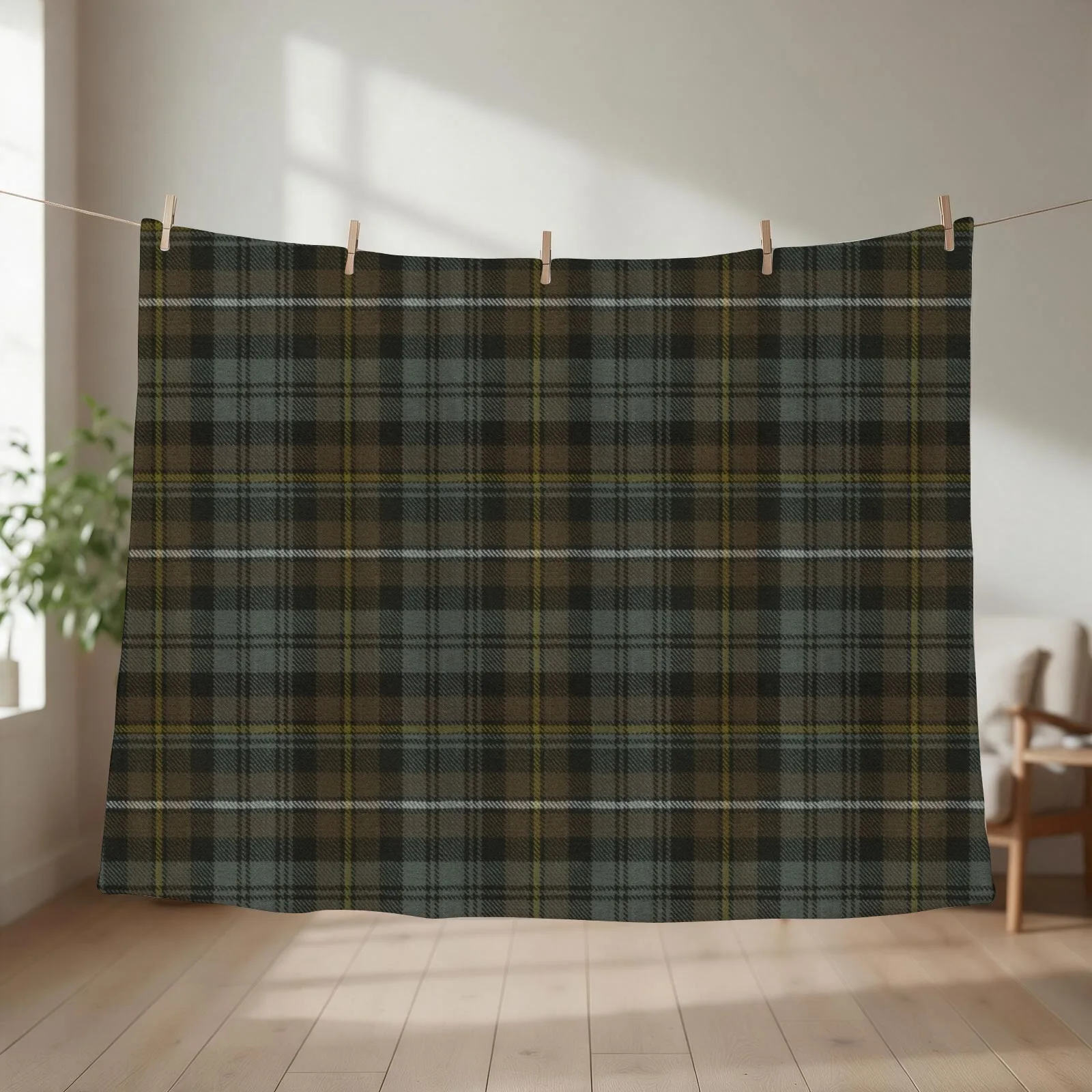Campbell Argyll Weathered Scottish Tartan Throw Blanket couch cozy soft plush fuzzy picnic outdoor blanket