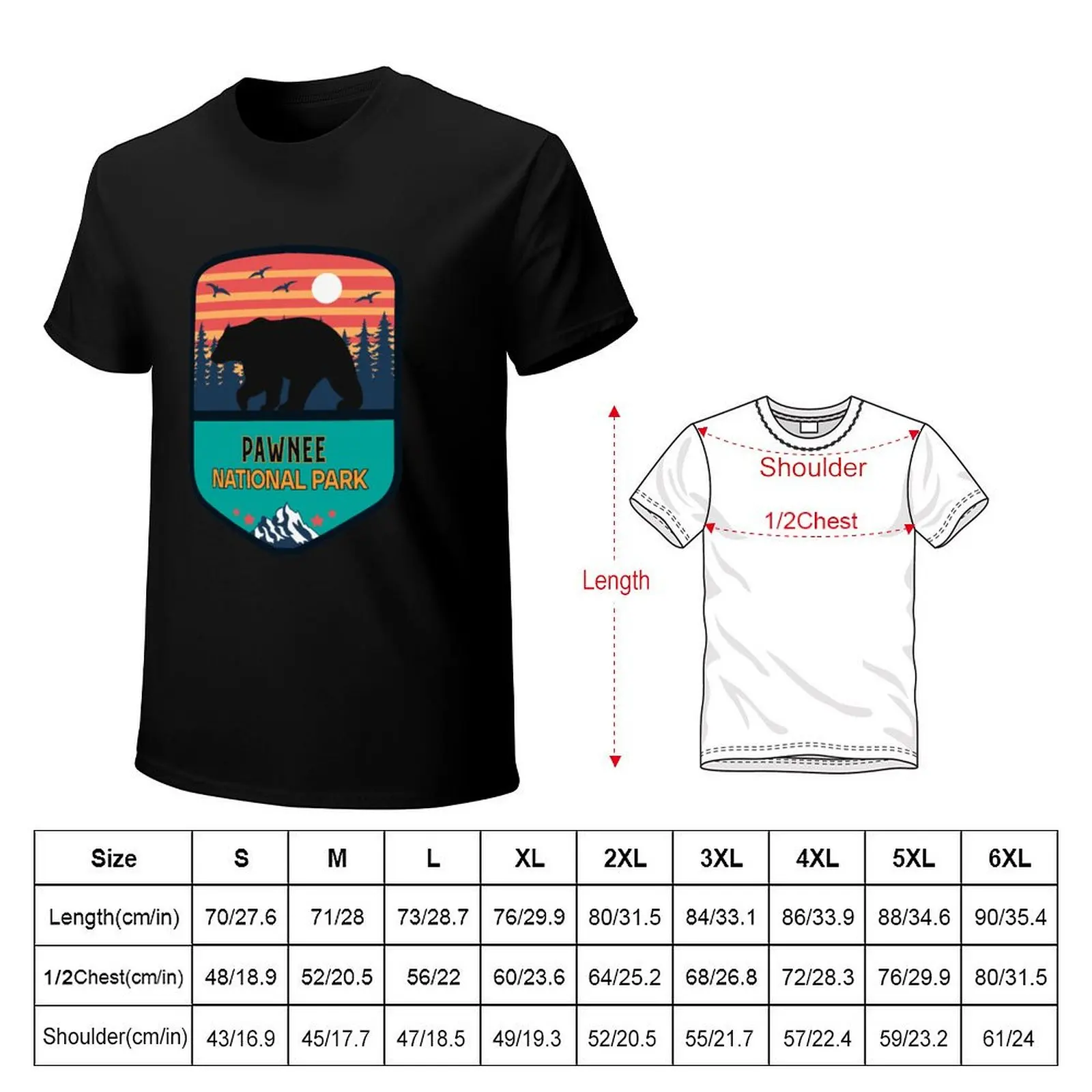 Pawnee National Park T-Shirt Vintage Style Printed Top
