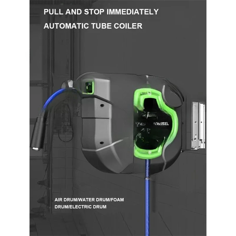 10/15/20/25M Automatic Retractable Hose Reel Dedicated Car Repair Air Duct Retractor Pneumatic Pipe Receiver Car Beauty