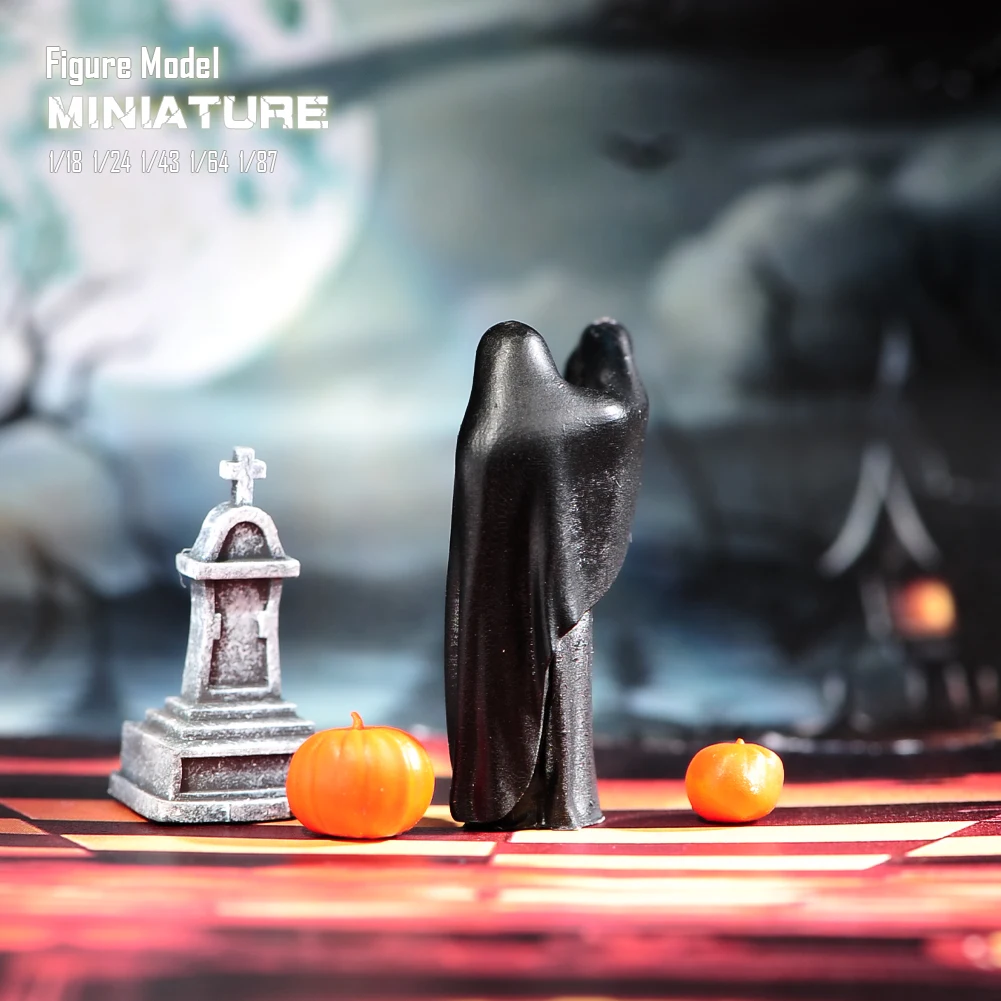 1/87 1/64 1/43 Anime Characters Halloween Ghost Pumpkin Tombstone Scene Figure Model Miniature Dolls Toy For Collection