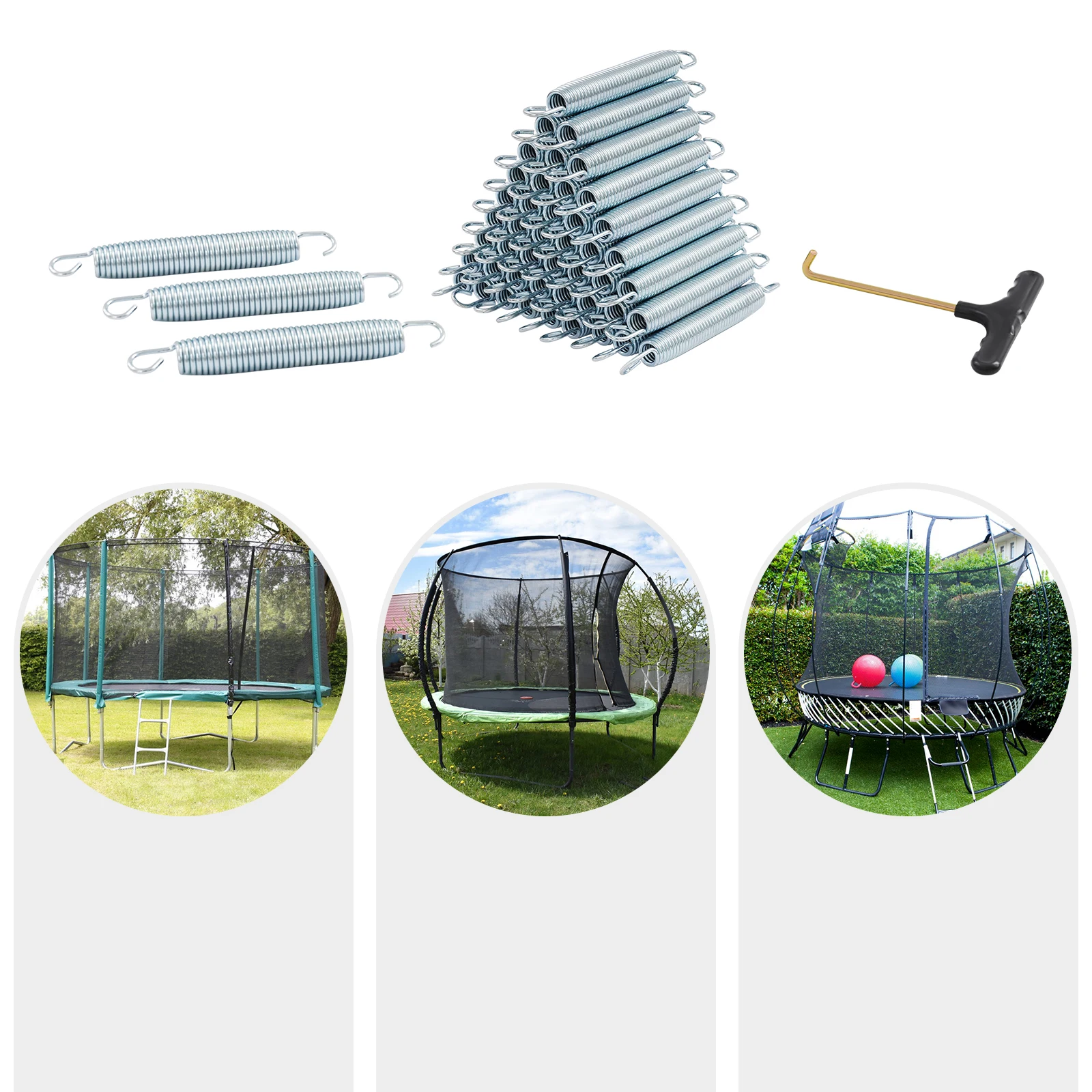 Trampoline Lente Trampoline Veren Vervanging 48PCS Trampoline Veren met Lente Tool voor Trampoline Onderhoud & Pgrades