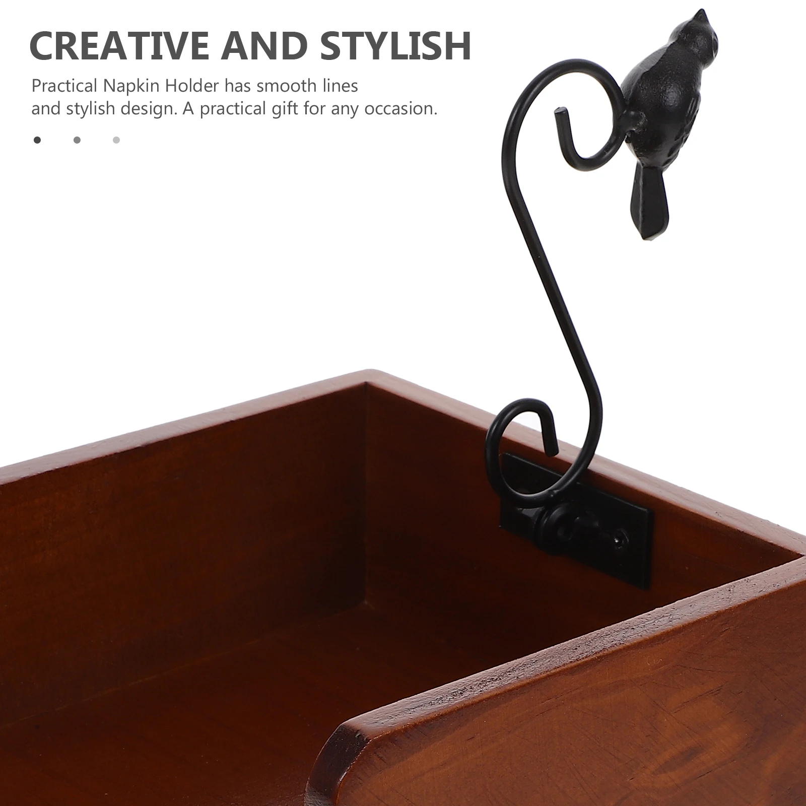 

Elegant Holder Dispenser Stand Rustic Farmhouse Kitchen Bathroom Table Napkin Storage Rack Paper Napkin Organizer Tissue Stand