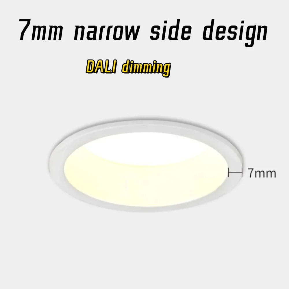 ต้าหลี่ลดแสงจ้าแบบฝังดาวน์ไลท์ LED ดาวน์ไลท์ SMD 7W9W 12W 15W อะลูมิเนียมขอบแคบโคมไฟติดเพดานไฟภายใน AC220-240V