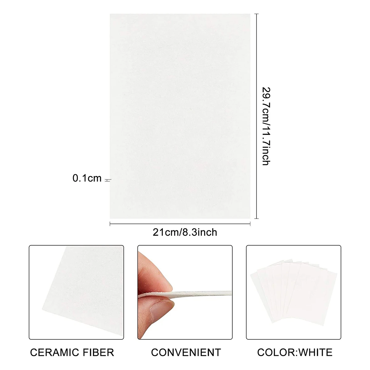 A60F-20Pcs 11.6X8.2 Inch  Fiber Rectangle Paper White Microwave Kiln Paper For DIY Fusing Glass Jewelry