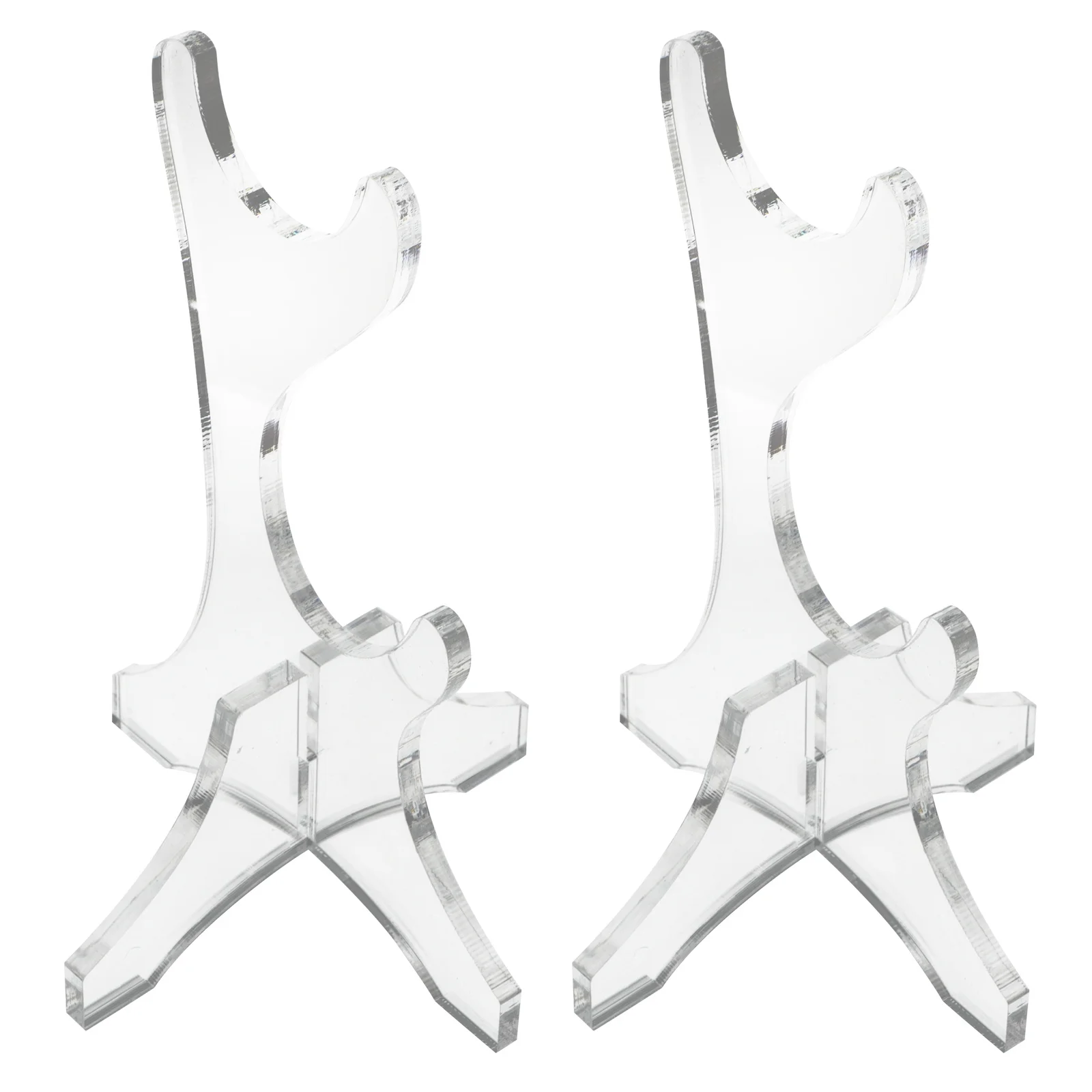 1Pair Transparent Acrylic Double Layer Flute Display Stand Desktop Vertical Flute Storage Rack Musical Instrument Organizer