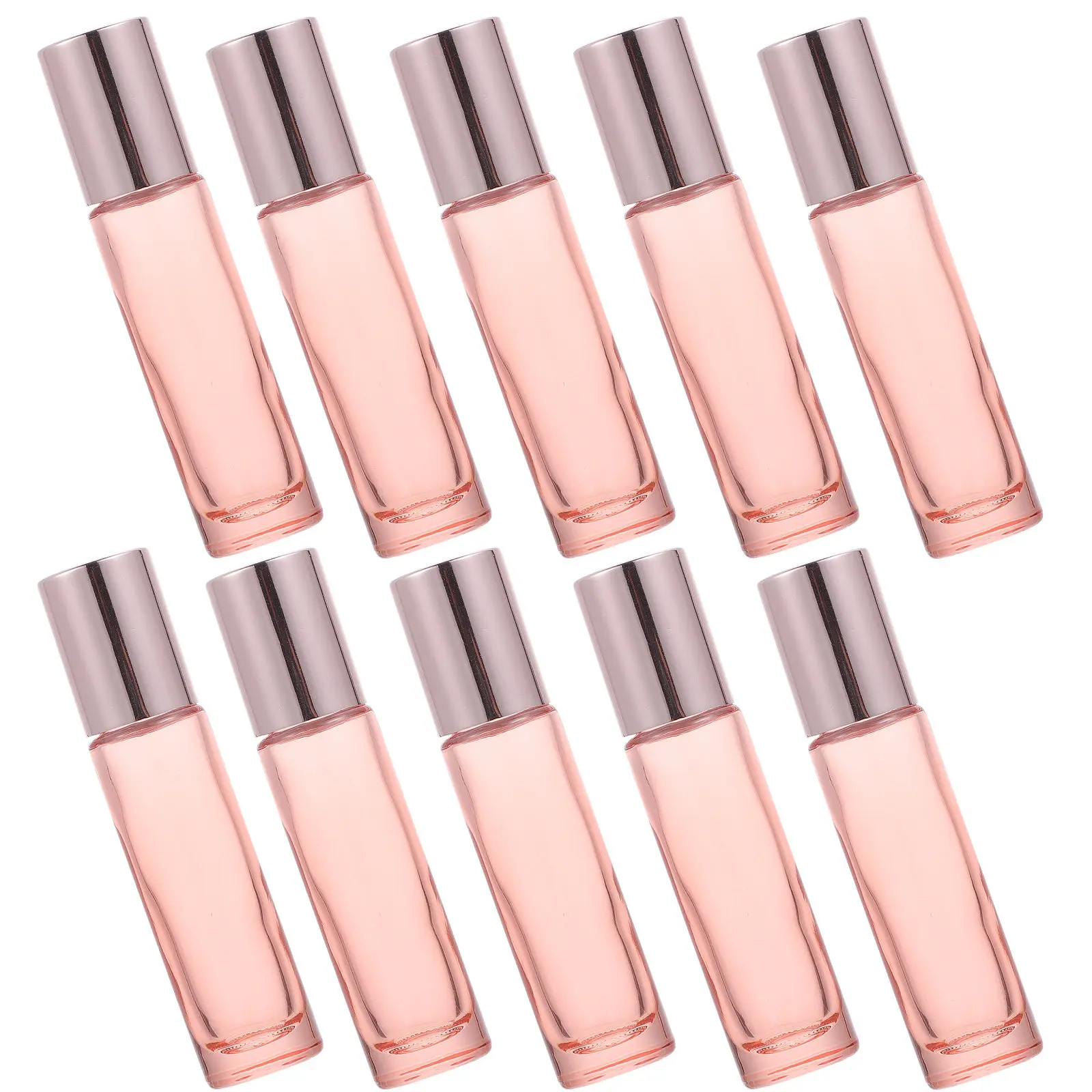 

10 шт. стеклянных роликовых флаконов по 10 мл, пустые флаконы для эфирных масел с шариками из высококачественной нержавеющей стали, экономичные, удобные, герметичные.