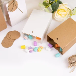 10/20/30pcs Retro Kraft Paper Diy Regalo de regalo Brown Brown Boda Favor Caja de caramelo Bolsa de empaquetado de comida con cuerda Cumpleaños deco 8 Mejores papel de envoltura de chocolate de ventas - №2