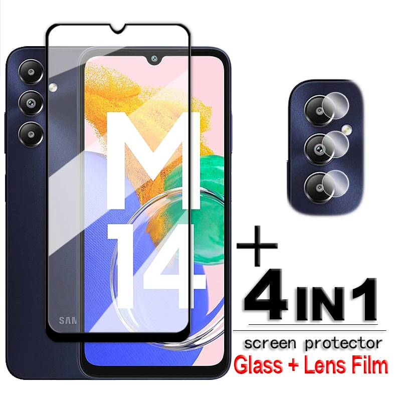 

For Samsung Galaxy M14 Glass For Samsung M14 5G 4G Tempered Glass 2.5D Full Cover Glue HD Screen Protector For Galaxy M14 Fundas