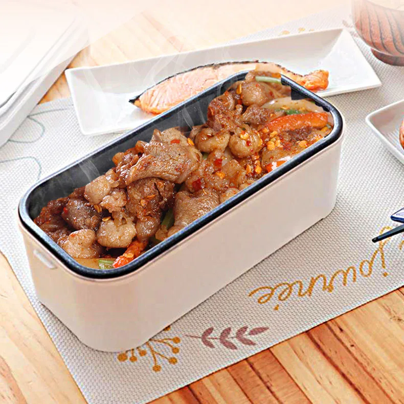 Mini Portable Nonstick Pan Heated Lunch Box Bento Single Office Car Electric Rice Cooker Quickly Electric Lunch Box