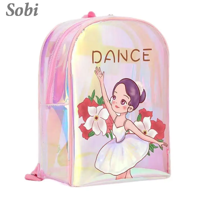 Dance Bag for Kids Girls Ballet Latin Dance Waterproof Backpack Laser Sequins Dancing Shoulder Bags with Key Chain Schoolbag