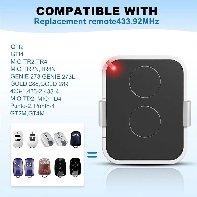 [NEW A09R!】 Replacement 3Pcs 2 Channels 433.92Mhz Rolling Code For Gate Remote Control-For ON1E, ON2E, ON4E-For Gate& Garage Doo