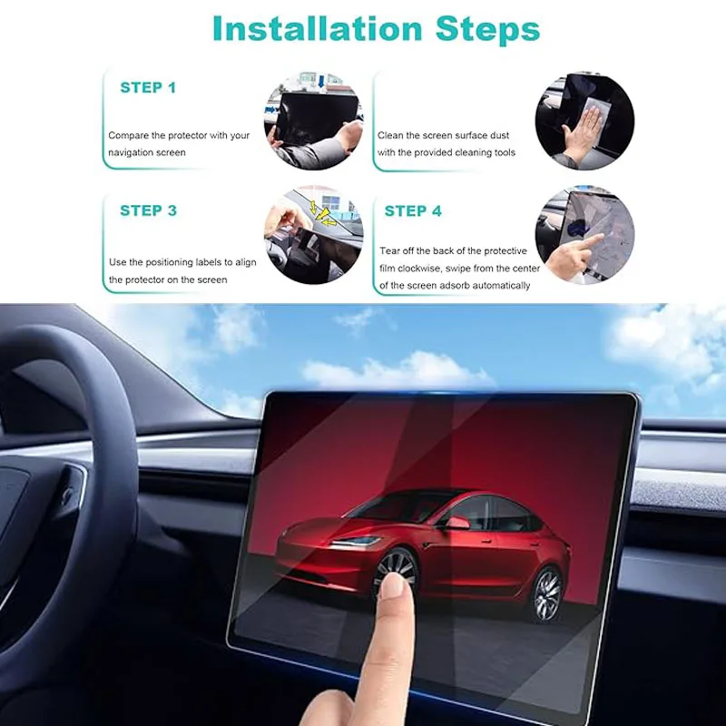 Screen Protective Film for Tesla Model 3 Highland 2024 Model Y Juniper 2025 Rear Center Control  Screen Tempered Glass Film