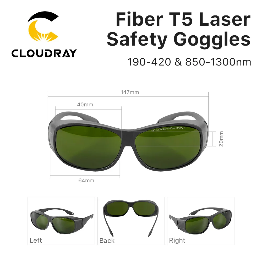 Cloudray 1064nm OD6+ 레이저 안전 고글 YAG DPSS 섬유 레이저 용 보호 안경 쉴드 보호 안경