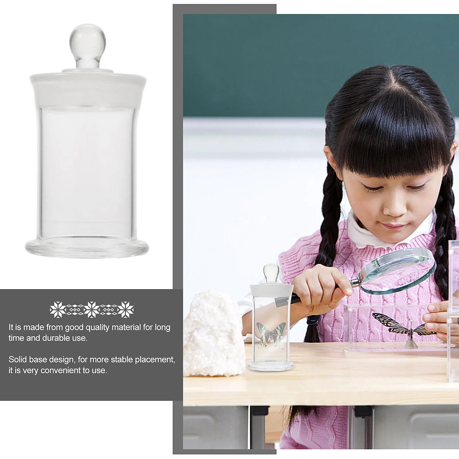 1Pcs Glass Sample Bottle Borosilicate Laboratory Bottle Clear Heat Resistant for Chemistry Experiment Specimen Storage Glass