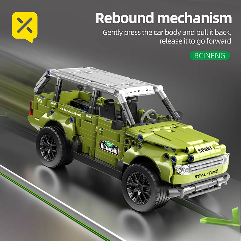 1:18 Technische Rovers Verdediger Verzamelaar Bouwsteen Set Klassieke Off-Road Model Moc Voertuig Speelgoed Bakstenen Jongens Volwassen Cadeau