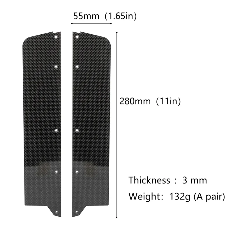 2pcs Carbon Fiber Side Skirt Set for 1/7 ARRMA FELONY INFRACTION 6S LIMITLESS F1 V2 Car Truck Upgrade Parts ARA320509