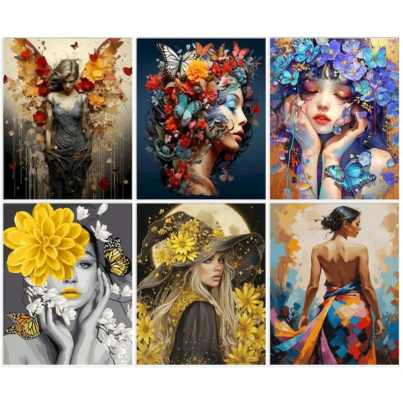 

GATYZTORY Painting By Number Women Figure Frame Picture By Number Handmade Canvas Painting Unique Diy Gift 40x50cm Wall Art