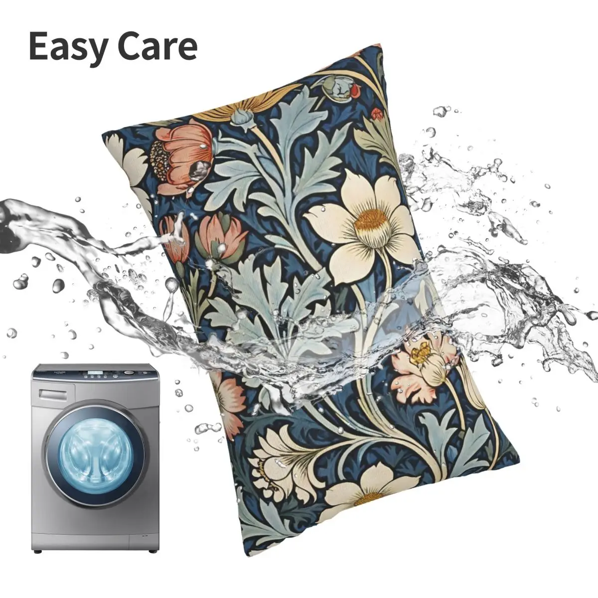 

Прямоугольная наволочка William Morris в рамке, декоративная наволочка для спальни, кровати, домашний комфорт, декоративная подушка