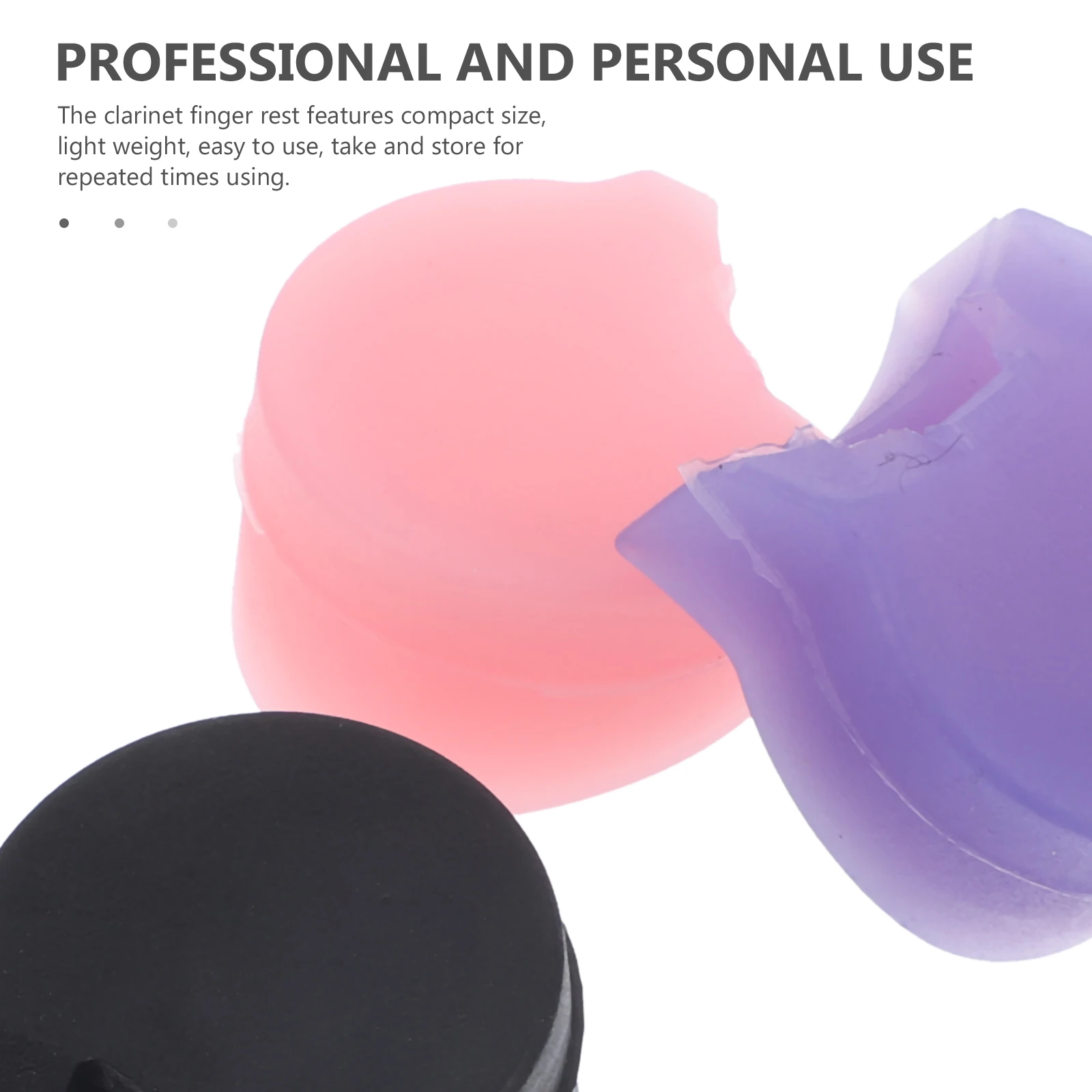 

3pcs Thumb Rest Cushions Silicone Finger Support Pink Purple Black Protective Clarinet Support Accessory Pads Accessories
