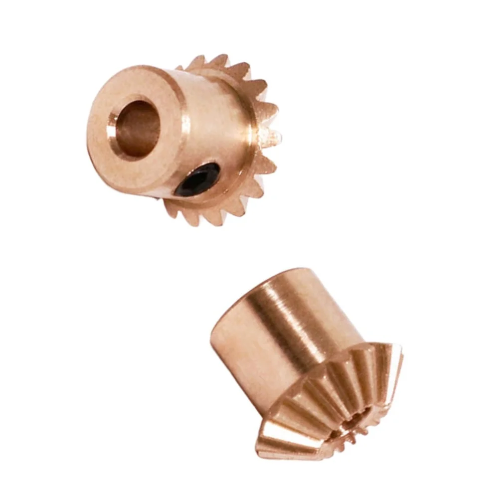 0.5 module 18 tooth brass bevel gear set 3mm ID 90 degree transmission gear for miniature conveyor systems and timing mechanisms