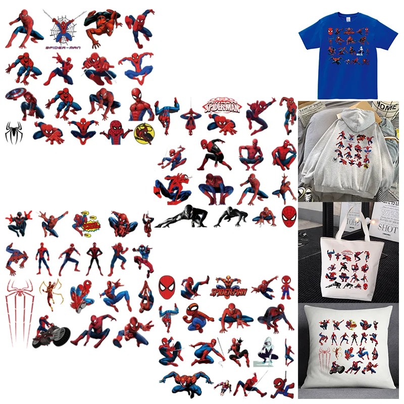 Marvel Spider Man Small Pattern Clothing Thermoadhesive Patches Cartoon Printed Heat transfers stickers for clothing