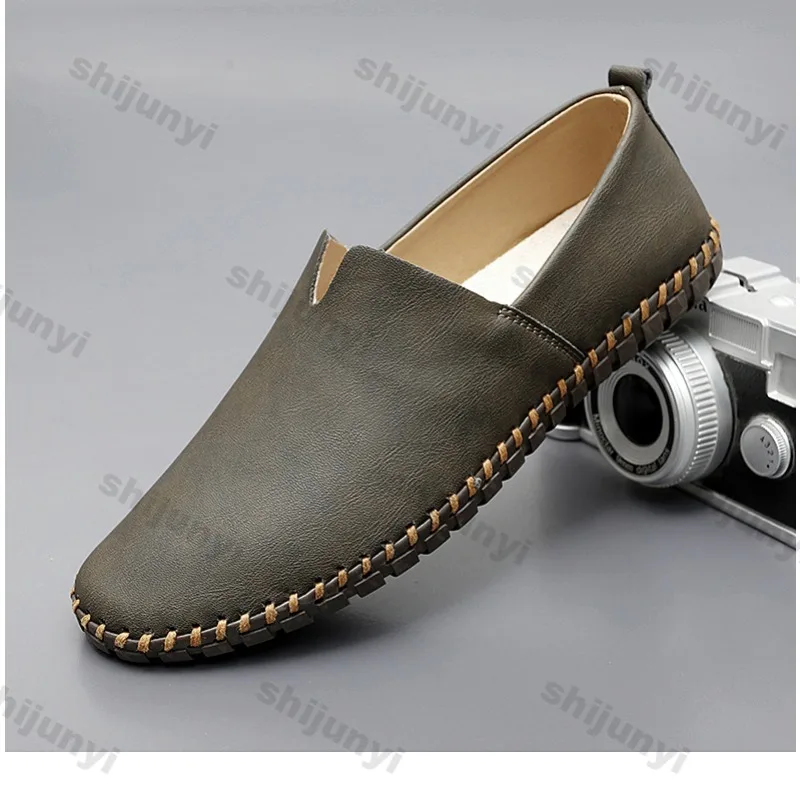 Men Lightweight Leather Shoes Spring Autumn New Arrivals Comfortable Breathable Casual Flats Fashion Concise Soft Sole Loafers