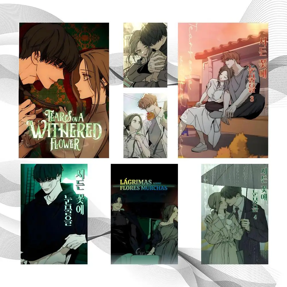 Manhwa T-Tears on Withered Flower Poster Peel And Stick Wall Art Self Adhesive PP Waterproof Wall Decor Living Room Bedroom Gift