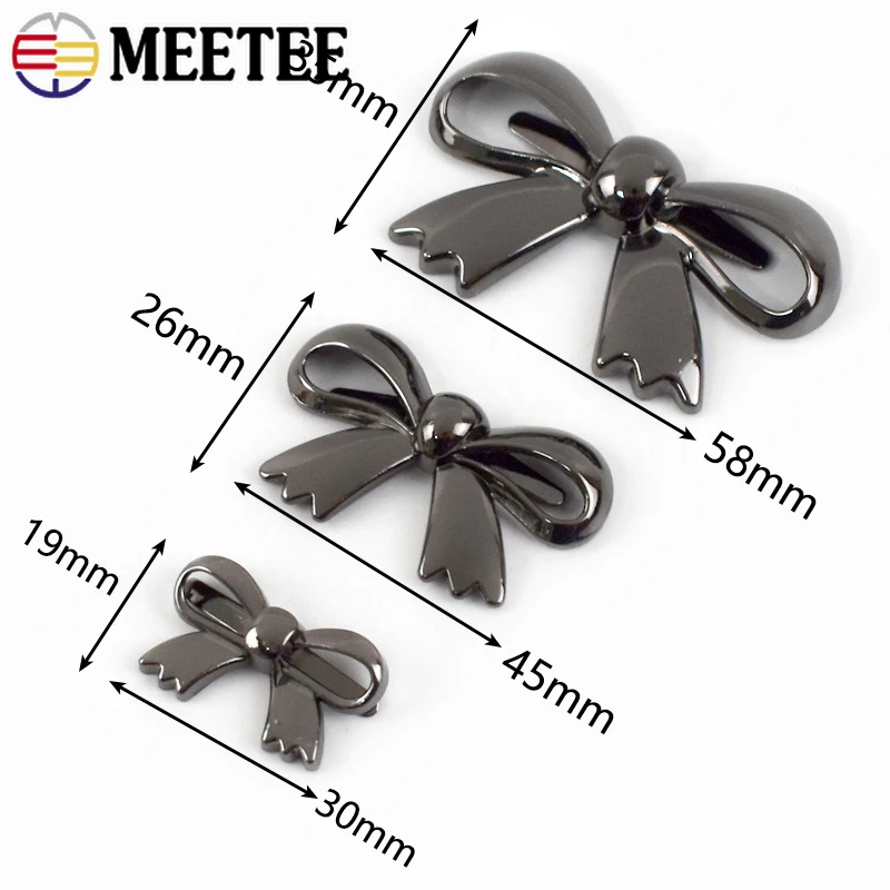 2/5/10Pcs 30/45/60mm Bowknot Metal Decorative Buckles for Bag Belt Clothes Shoes Buckle Clasp DIY Leather Hooks Sewing Accessory