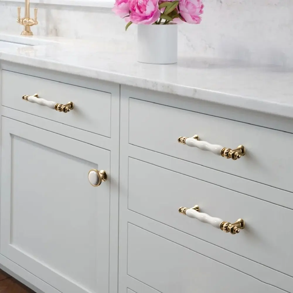 Modern Ceramic Cabinet Door Handles Light Luxury Minimalist Drawer Handle Ceramic Material Multifunctional Wardrobe Door Handle