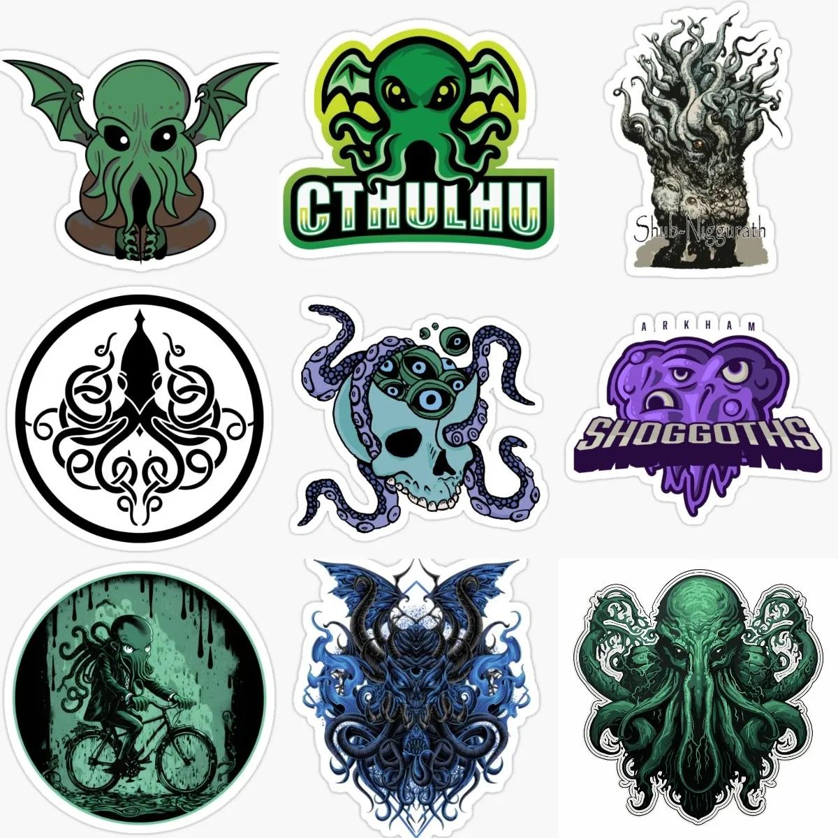 Creative Cthulhu Great Old Ones Octopus Monster PVC Sticker for Decorate Fridge Wall Car Van Truck Bicycle Helmet Window Decal