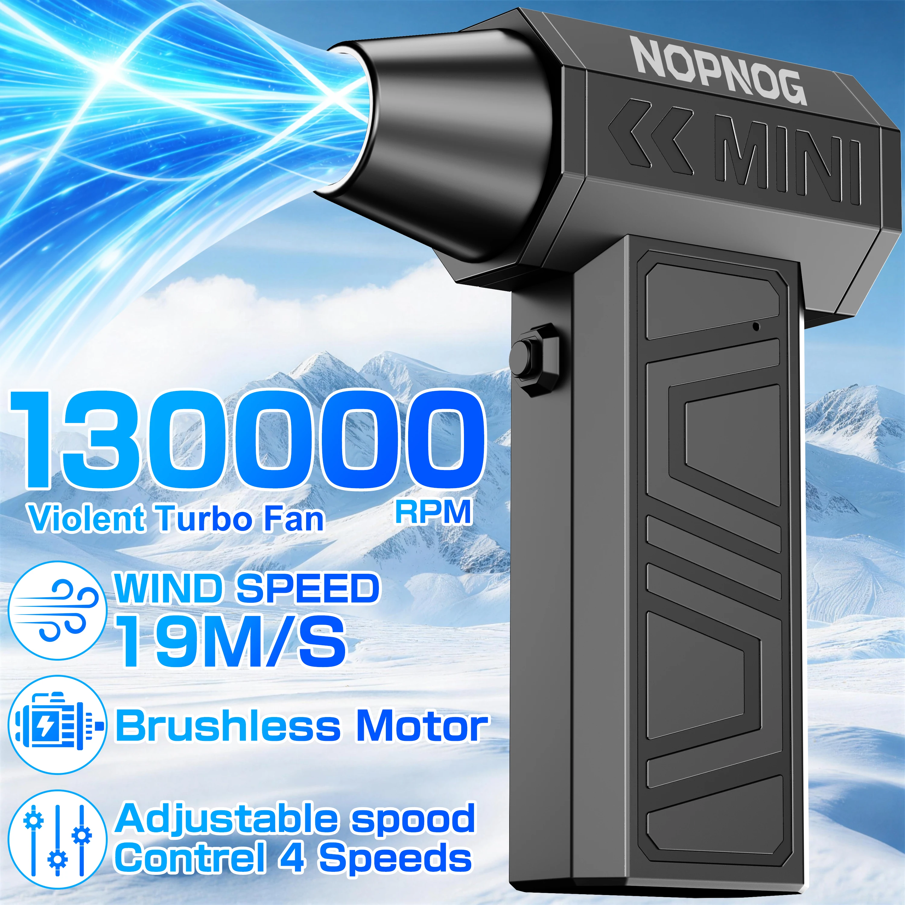 Air Blower Powerful Turbo Fan Cleaning Tools Hair Dryer Electric Air Duster Dust Collector for Computer Keyboard Camera Home Car Outdoors Camping Universal