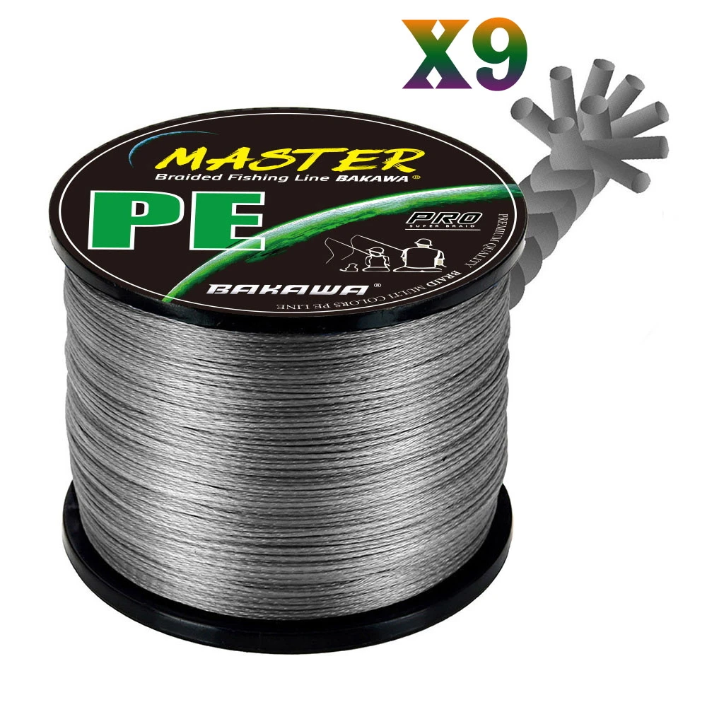 BAKAWA Braided Fishing Line X9 300M 500M 1000M  Japan PE Weave Multifilament Wire Carp Fishing Accessories Saltwater Pesca