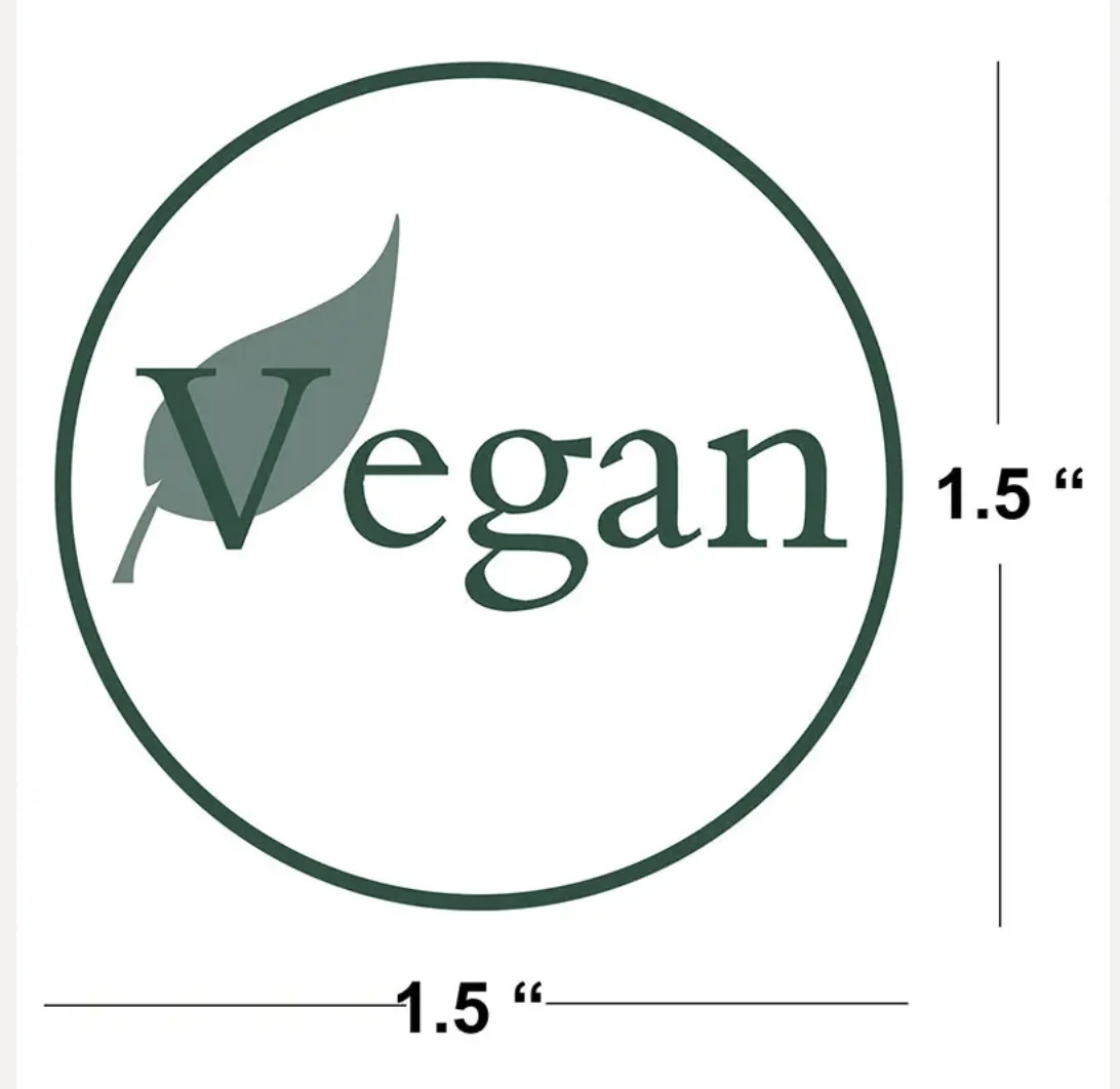 Vegan Food Rotation Labels 1.5 Inch - Round Circle Dots 500 Adhesive Stickers