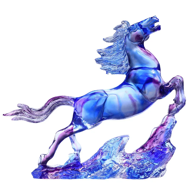 Glazed Galloping Horse Ornament Crystal Year of the Horse Ornament