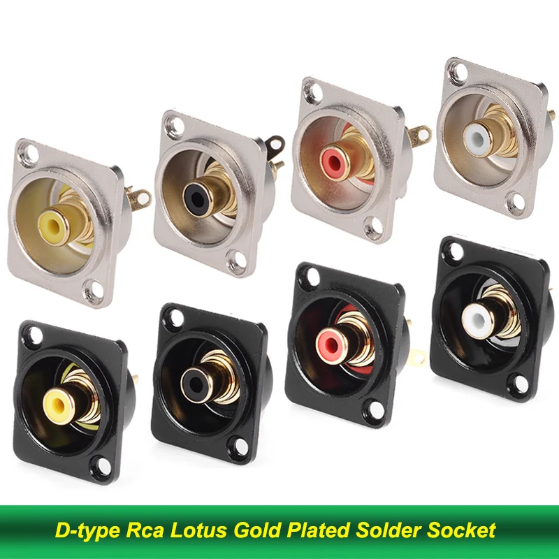 

Gold Plated Type D A367A RCA Lotus Socket Solder Chassis Mounting 86 Panel Module Female Socket AV RCA Audio Connection Adapter