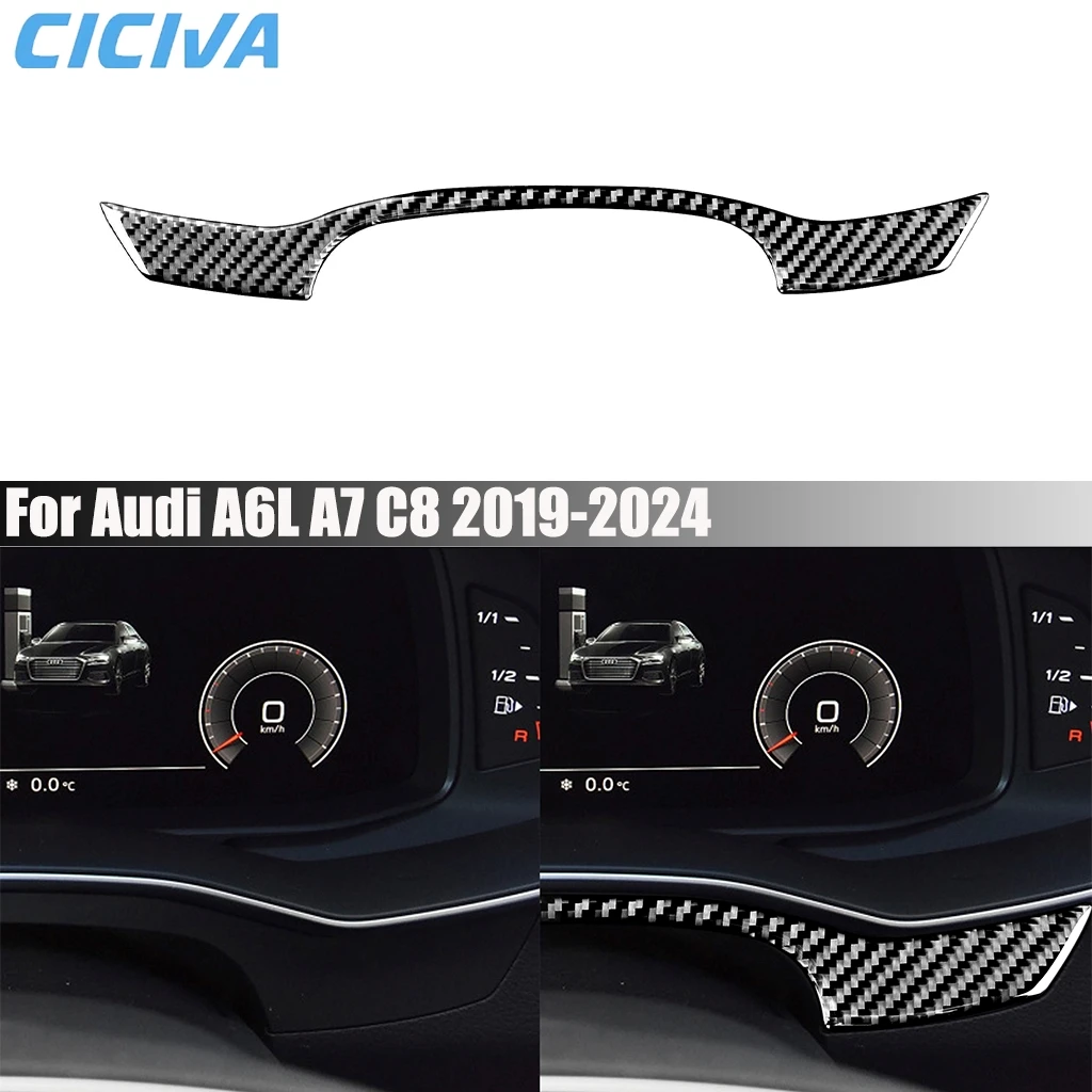 

Автомобильные аксессуары из углеродного волокна, приборная панель, спидометр, внутренняя крышка, модифицированная отделка, мягкая наклейка для Audi A6 A6L A7 C8 2019-2024