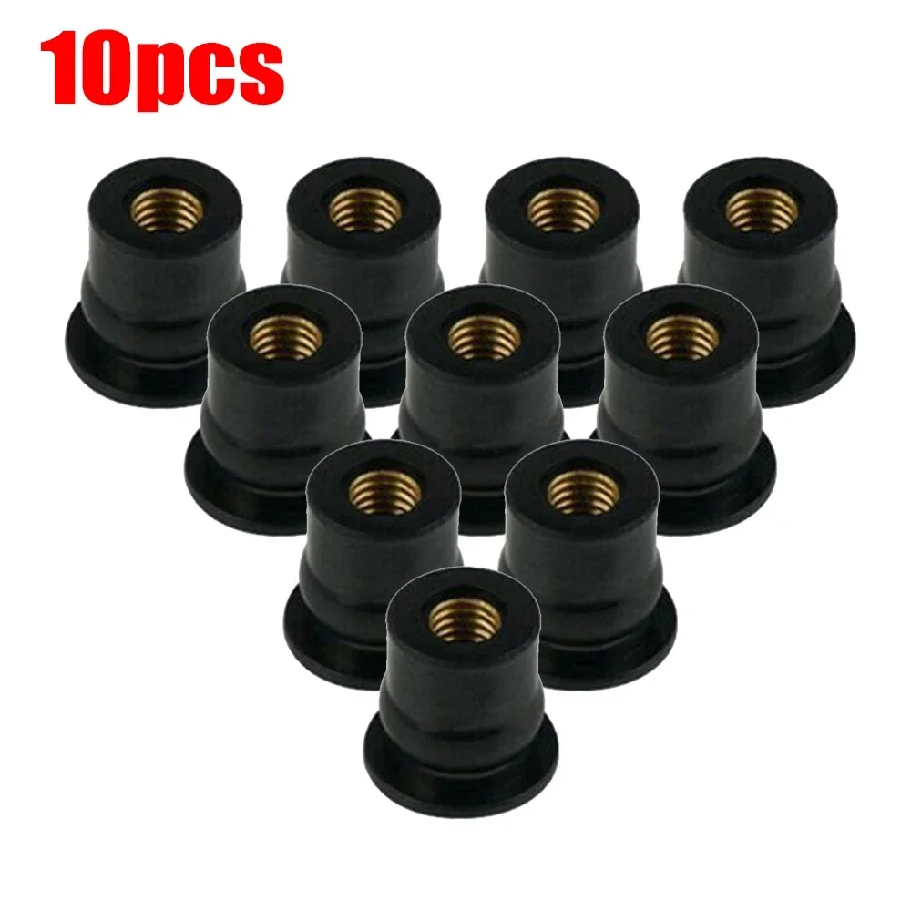 New Arrival Wysokiej jakości 10 SZTUK / ZESTAW Uniwersalne nakrętki gumowe M6 Nakrętki neoprenowe Mocowanie panelu amortyzatora 6 mm M6 Wypukłe