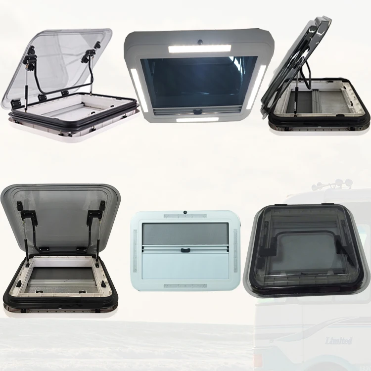 

Most Popular RV16SL Escape Skylight For RV 800*500mm Motorhome Roof Window With 12V LED Light